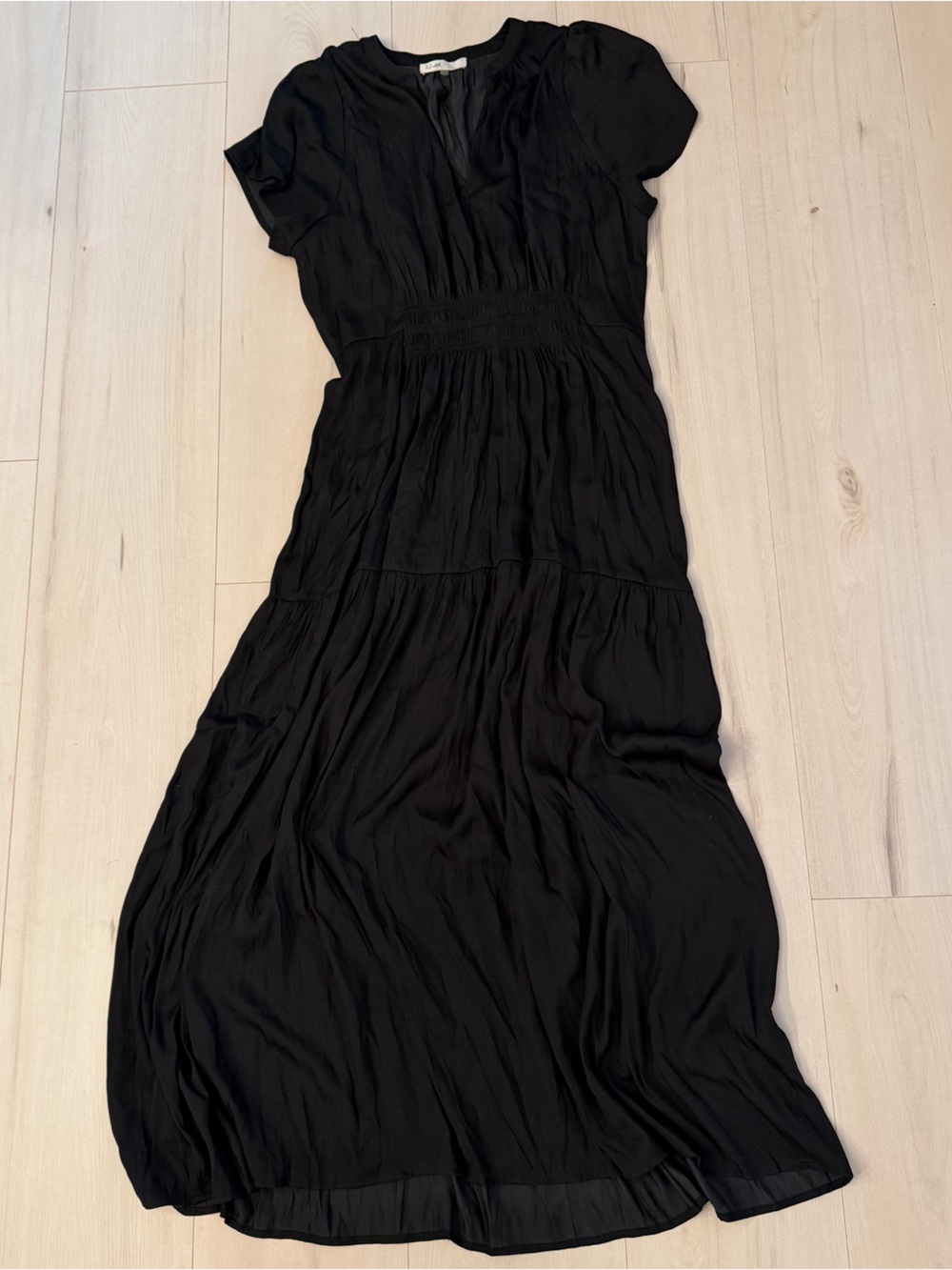 Rielle Black Short-Sleeve Dress